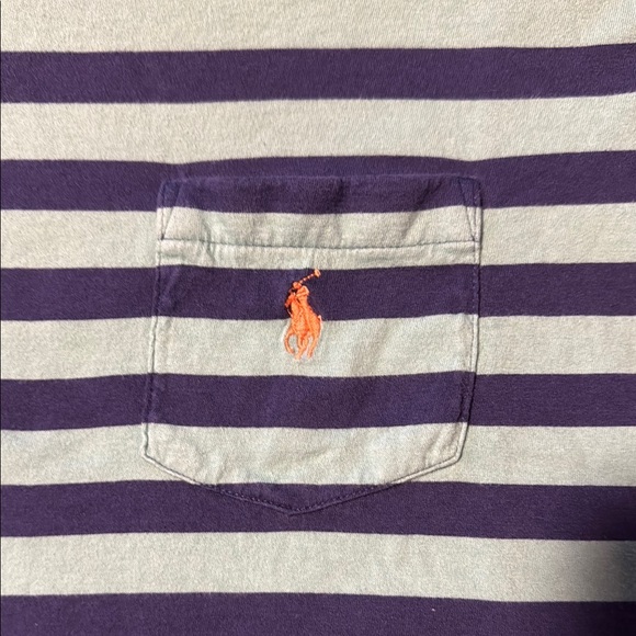Polo by Ralph Lauren Green and Blue Striped Tee - Picture 5 of 5